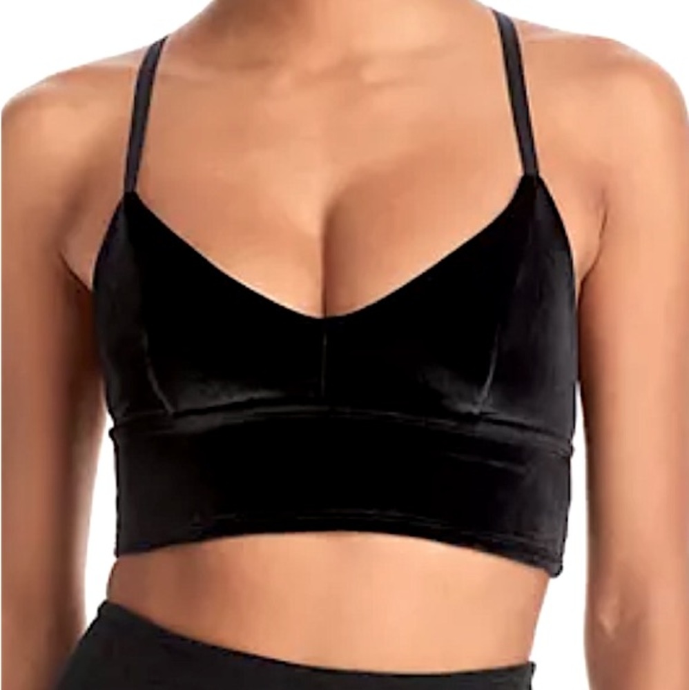BEYOND YOGA Black Long Line Velvet Motion Bralette--NWT--L - Picture 3 of 16